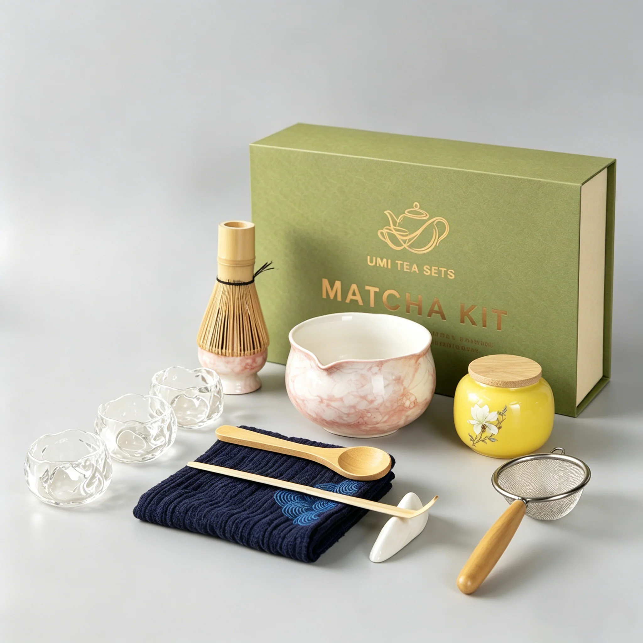 Japanese Marble-textured Ceramic Matcha Tea Set - Image 4