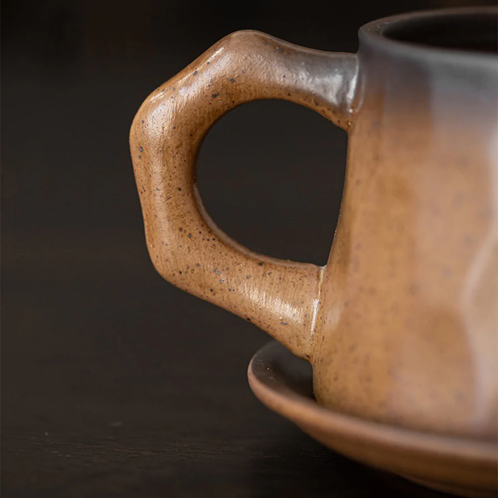 Japanese Mino-yaki Mug With Saucer - Image 2