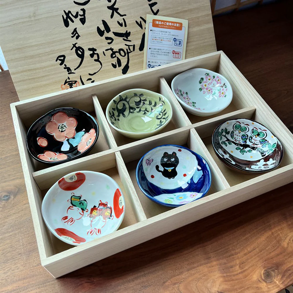 Japanese Mino-yaki Yudachi Kiln Mini Bowl Set of Six - Image 2