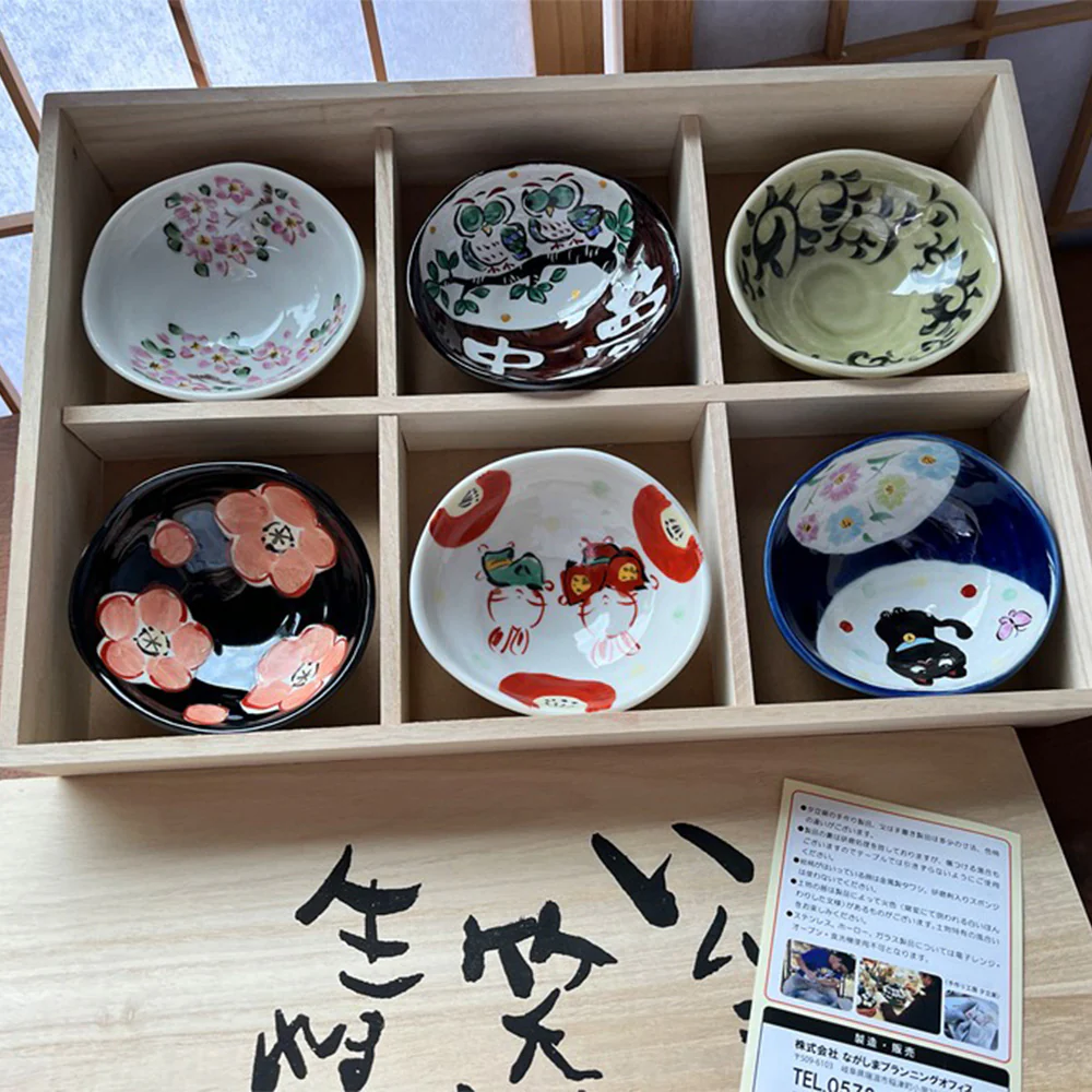 Japanese Mino-yaki Yudachi Kiln Mini Bowl Set of Six - Image 3