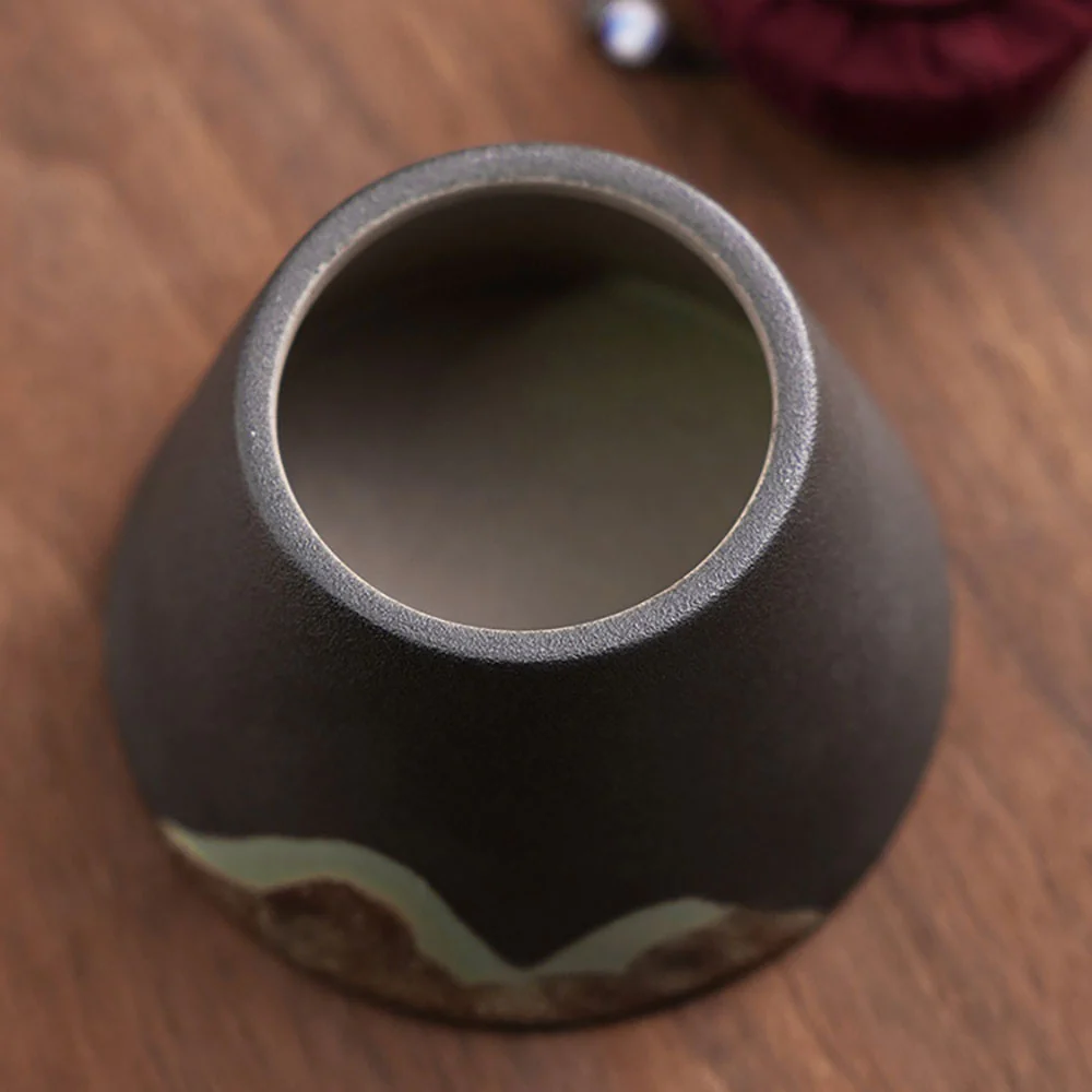 Japanese Mountain Ceramic Tea Caddy - Image 4