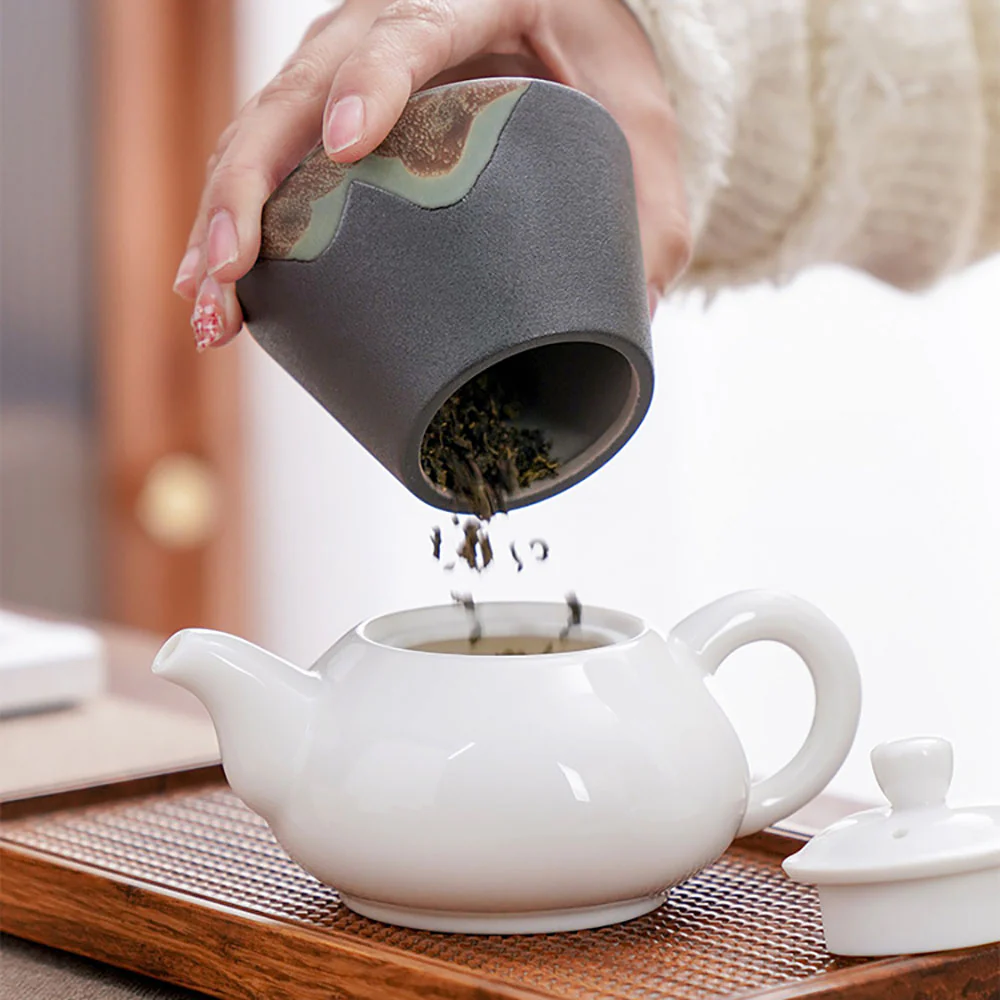 Japanese Mountain Ceramic Tea Caddy - Image 5