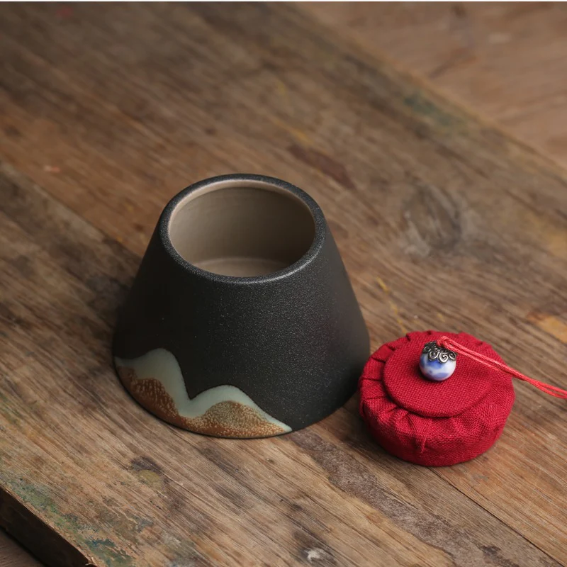 Japanese Mountain Ceramic Tea Caddy - Image 8