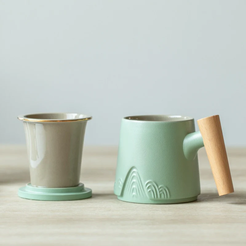 Japanese Mountain Tea Cup With Wooden Handle - Image 11