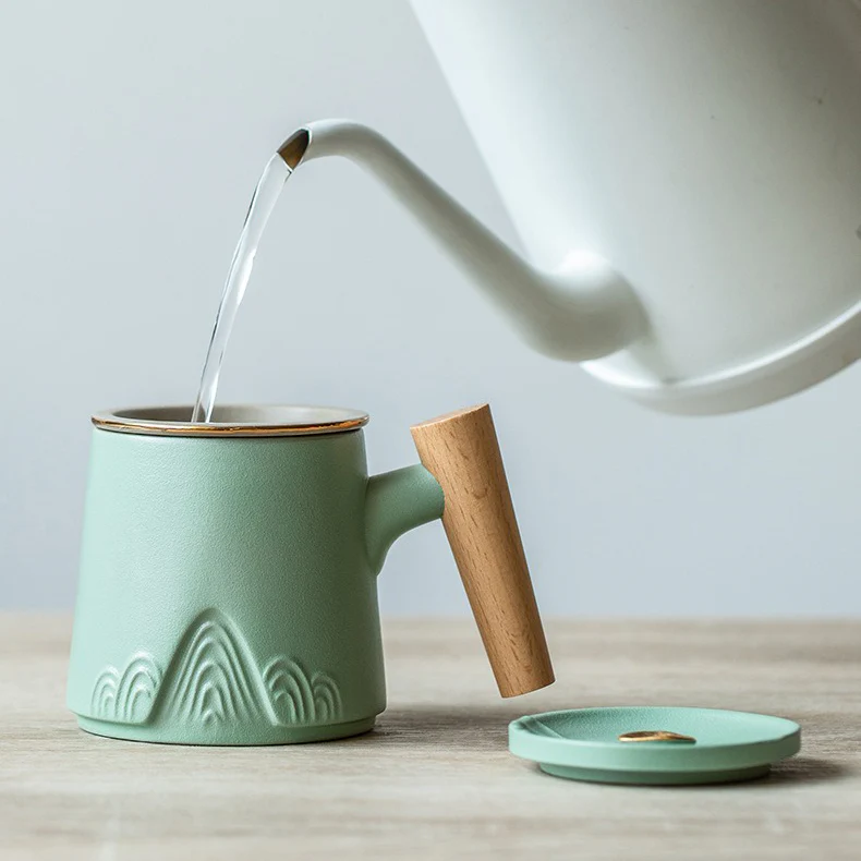 Japanese Mountain Tea Cup With Wooden Handle - Image 13