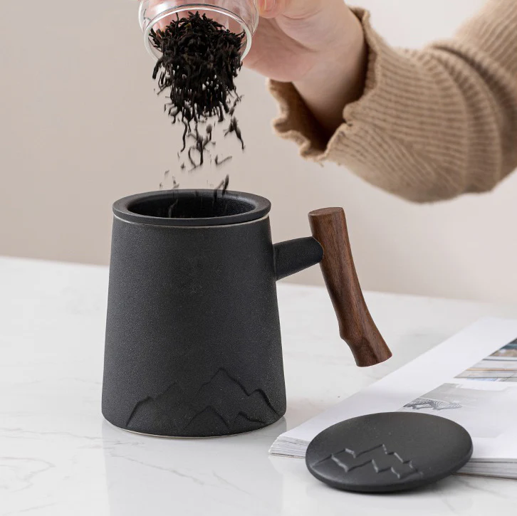 Japanese Mountain Tea Cup With Wooden Handle - Image 6