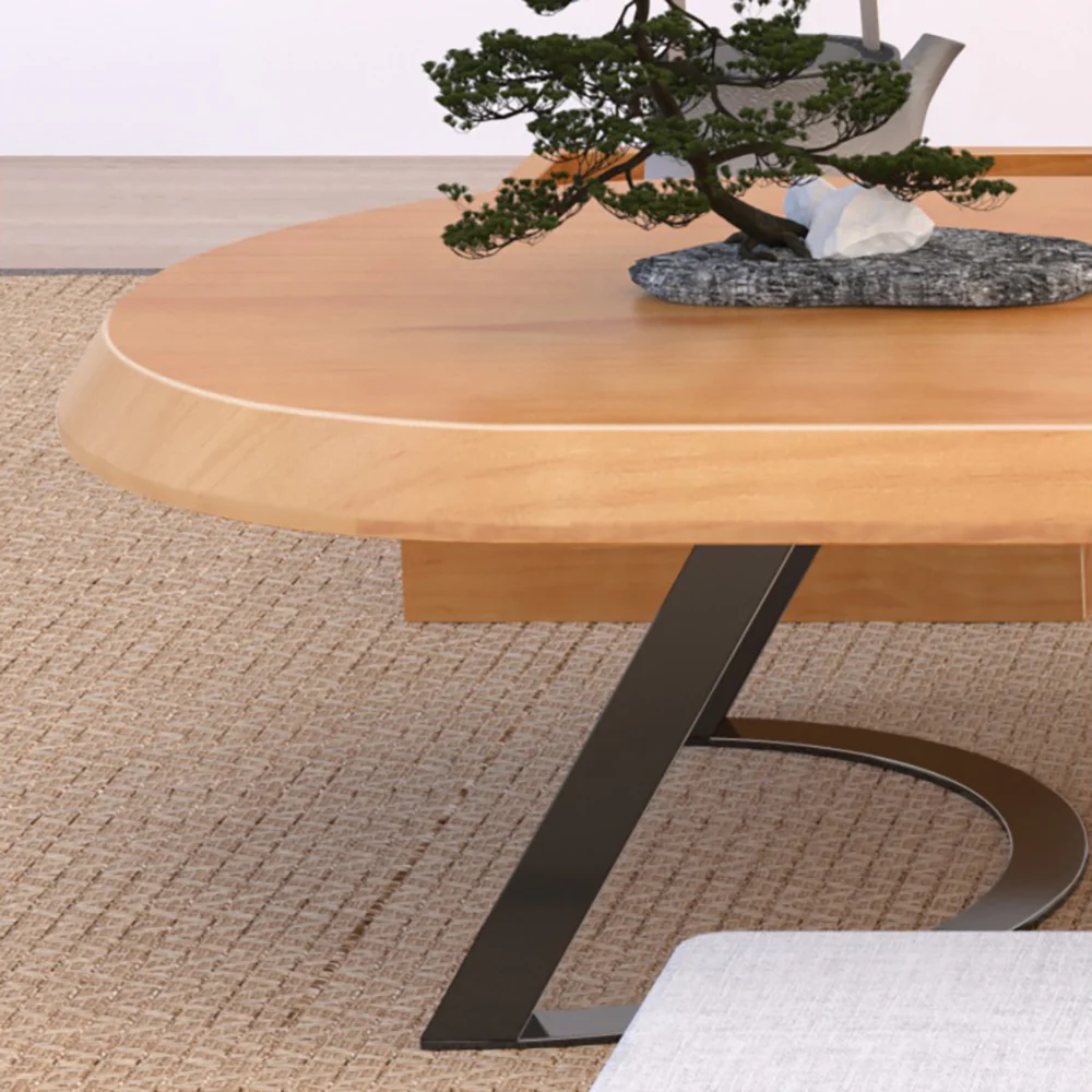 Japanese Pine Wood Tatami Tea Table Set - Image 8