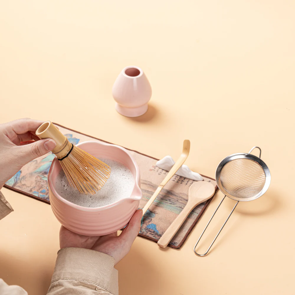 Japanese Pink Matcha Green Tea Set - Image 3