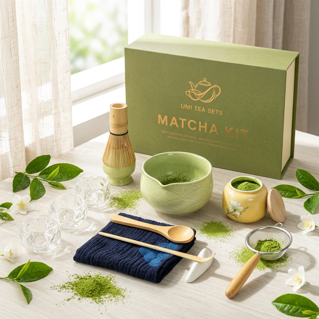 Japanese Pink Wave Ceramic Matcha Tea Set - Image 2