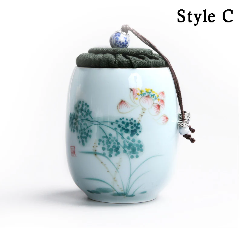 Japanese Porcelain Lotus Tea Caddy - Image 4