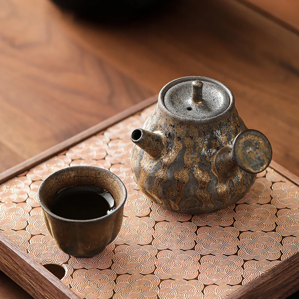 Japanese Pottery Hammered Teapot - Image 2