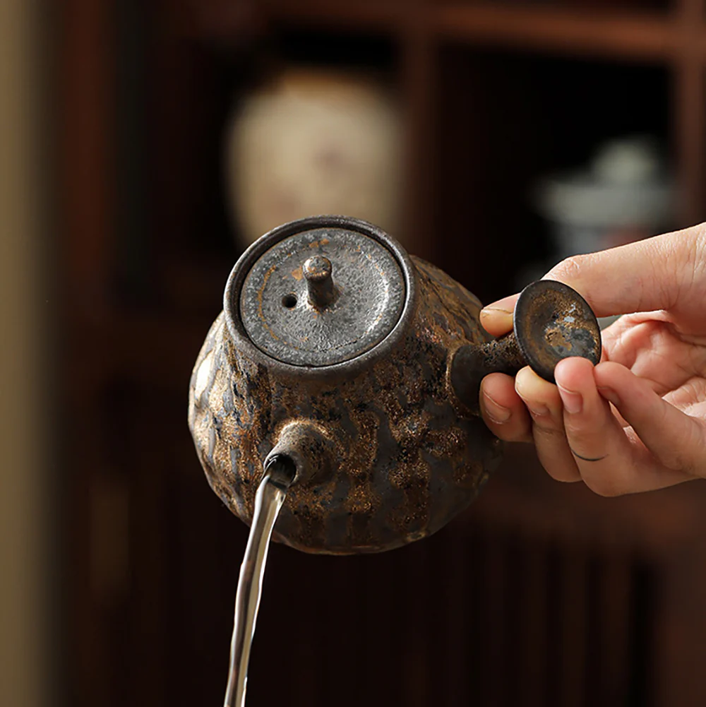 Japanese Pottery Hammered Teapot - Image 5