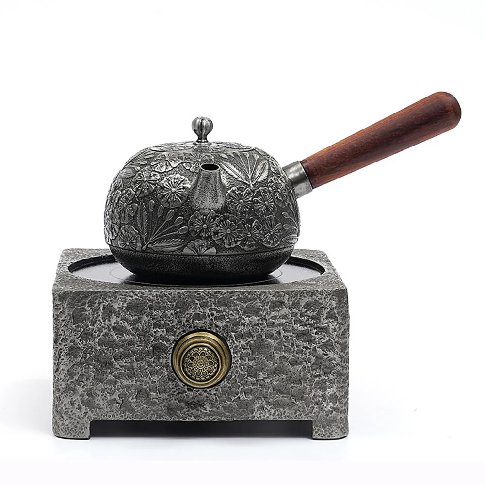 Japanese Sand Iron Side Handle Teapot - Image 4