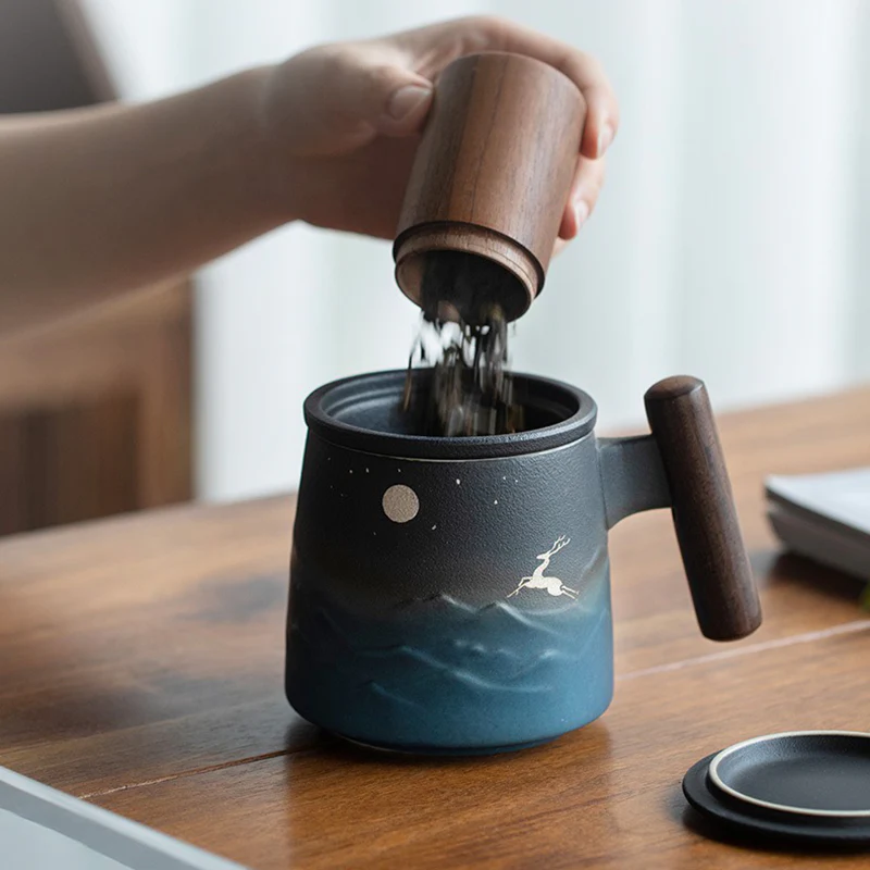 Japanese Sky And Deer Tea Mug - Image 2