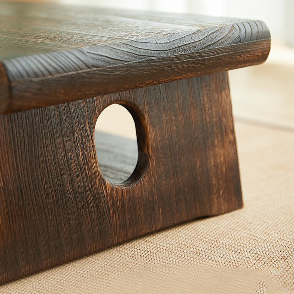 Japanese Solid Wood Foldable Tatami Low Seating Table - Image 3