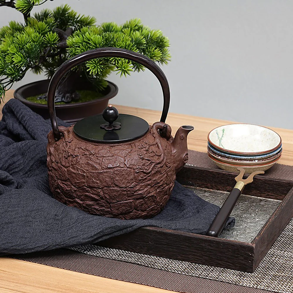 Japanese Stone Texture Cast Iron Teapot - Image 3