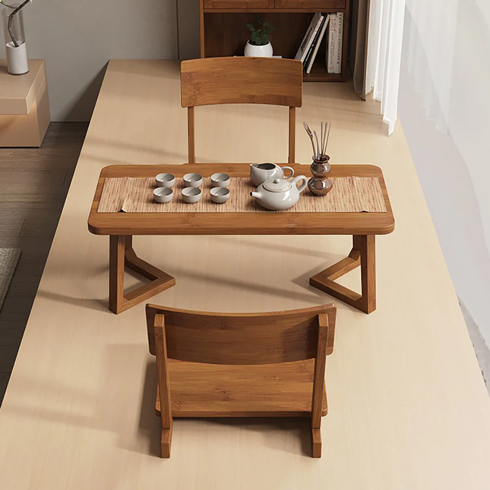 Japanese Style Nan Bamboo Low Tea Table Set - Image 3