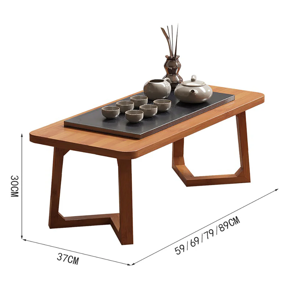 Japanese Style Nan Bamboo Low Tea Table Set - Image 8