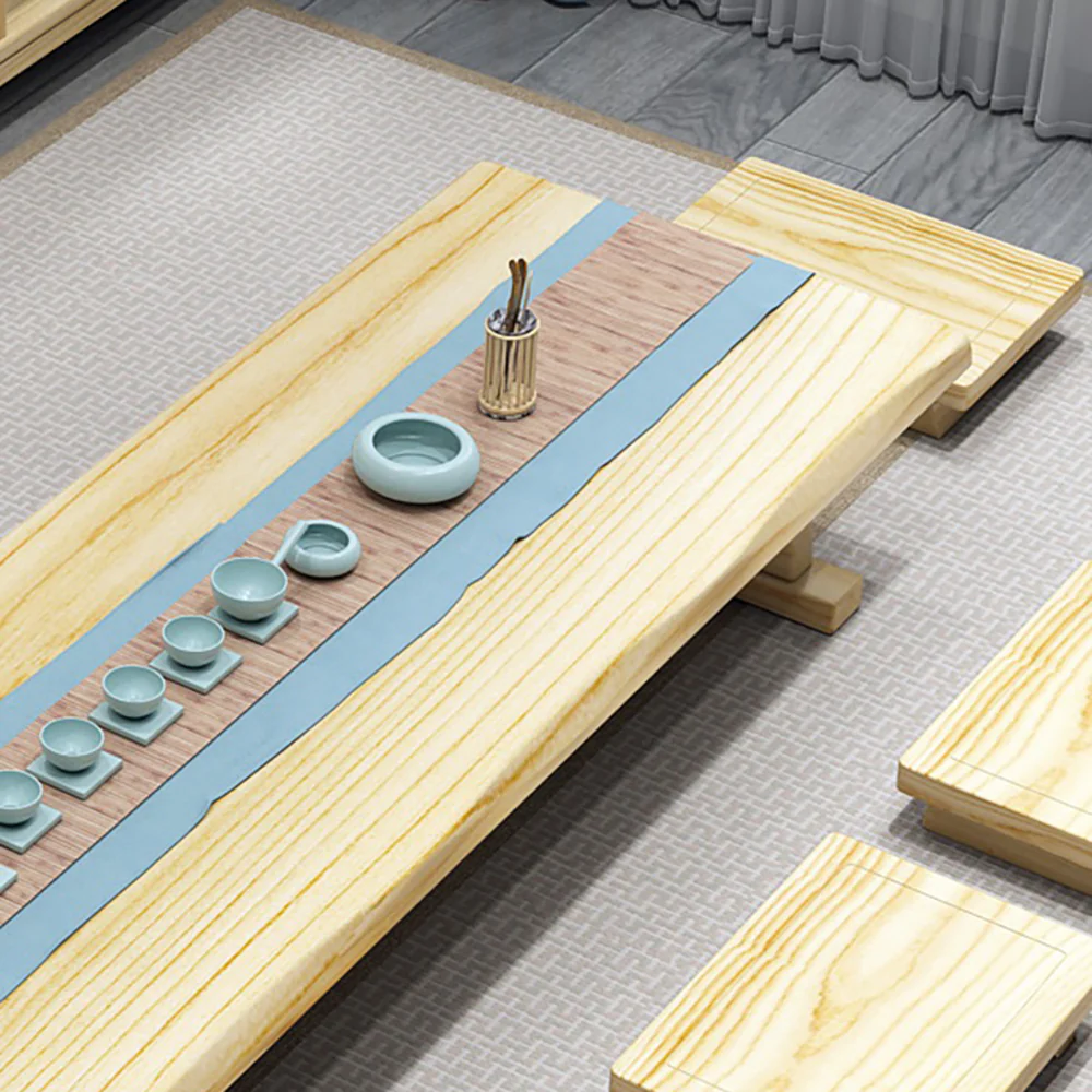 Japanese Style Solid Wood Tatami Tea Table Set - Image 5