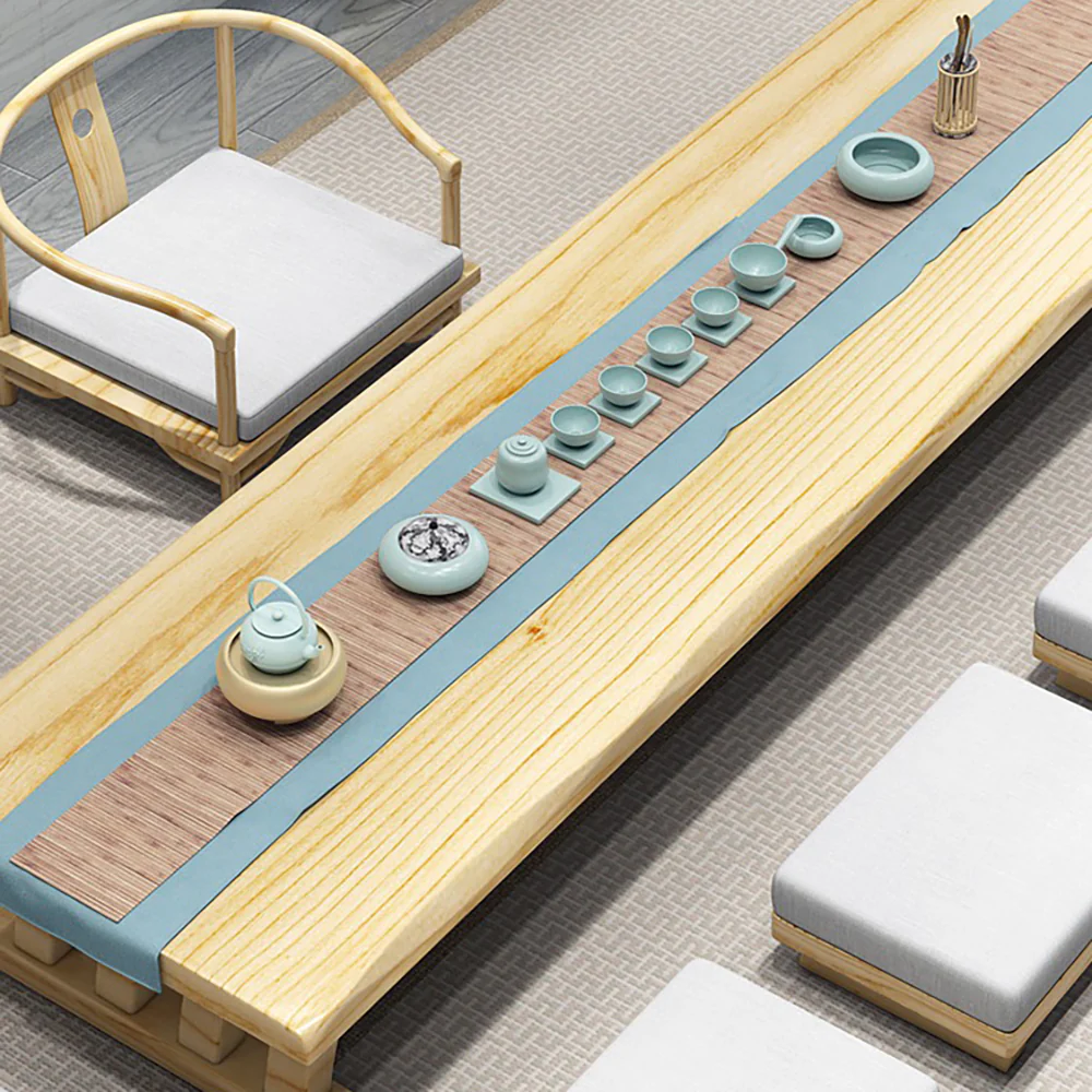 Japanese Style Solid Wood Tatami Tea Table Set - Image 6