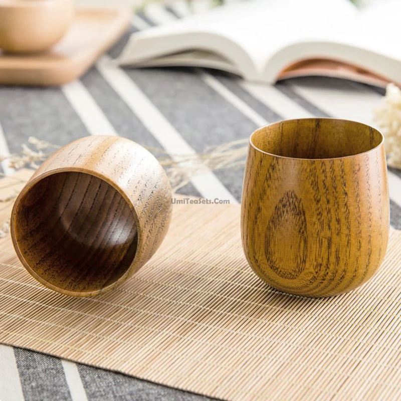 Japanese Style Wooden Tea Cup (Set of 2) - Image 4