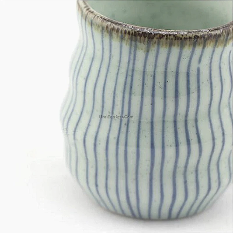 Japanese Tea Hagi Cup With Stripes - Image 3