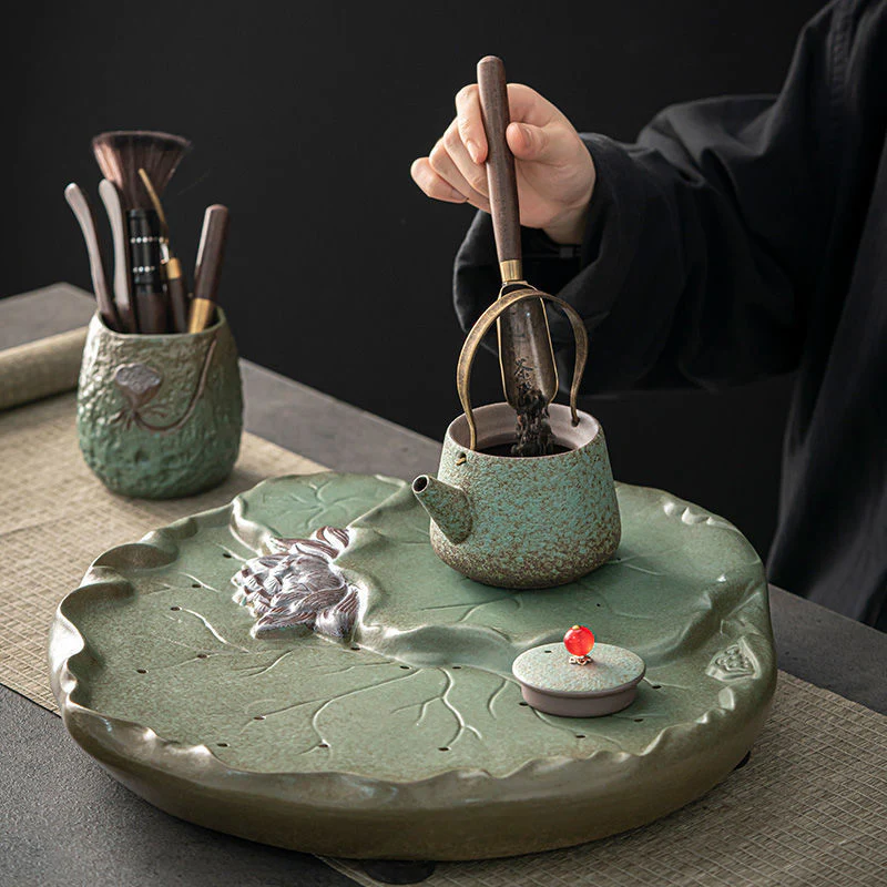 Japanese Tea Set With Leaf Tray - Image 3