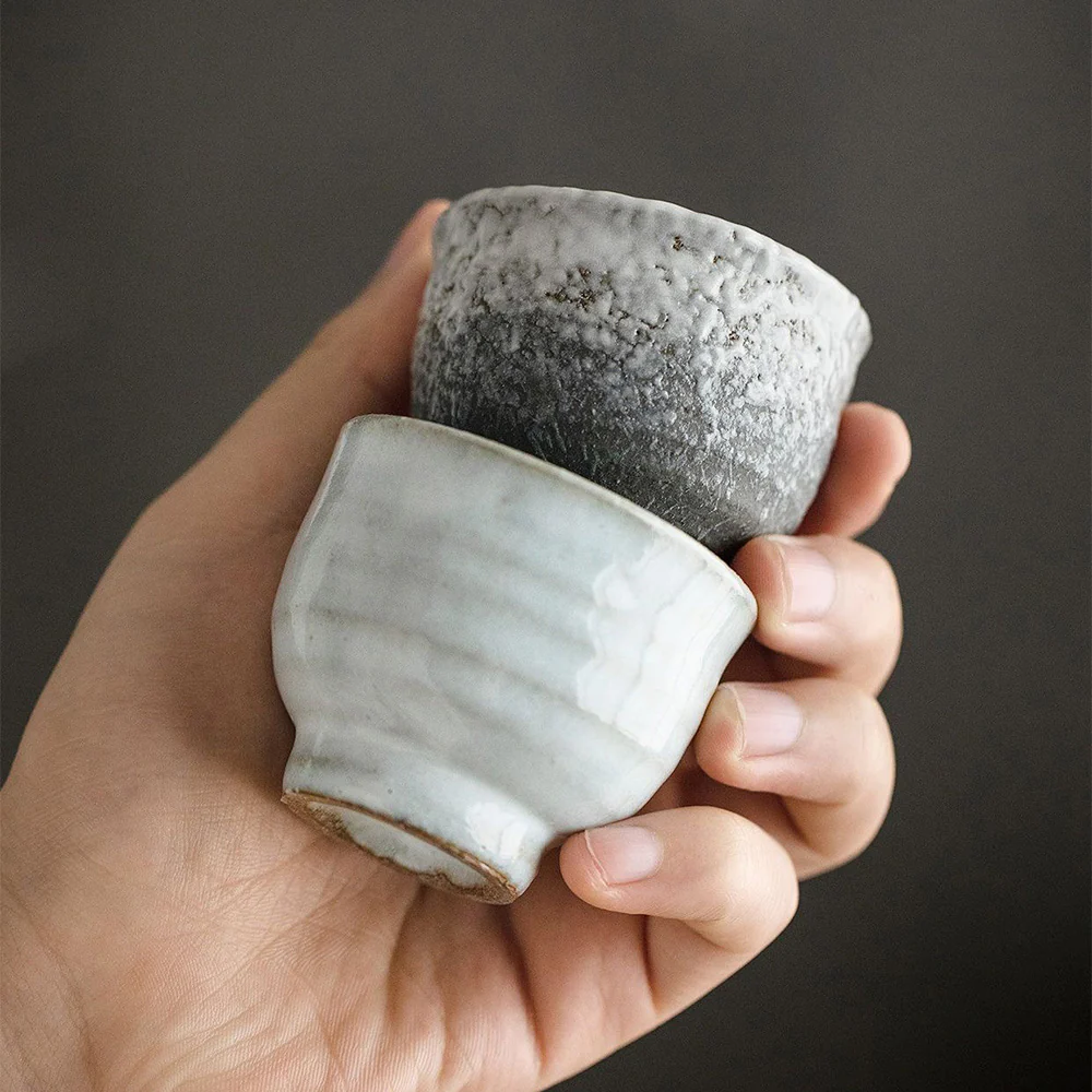 Japanese Wango-yaki Pottery Tea Cup Set of Five - Image 6