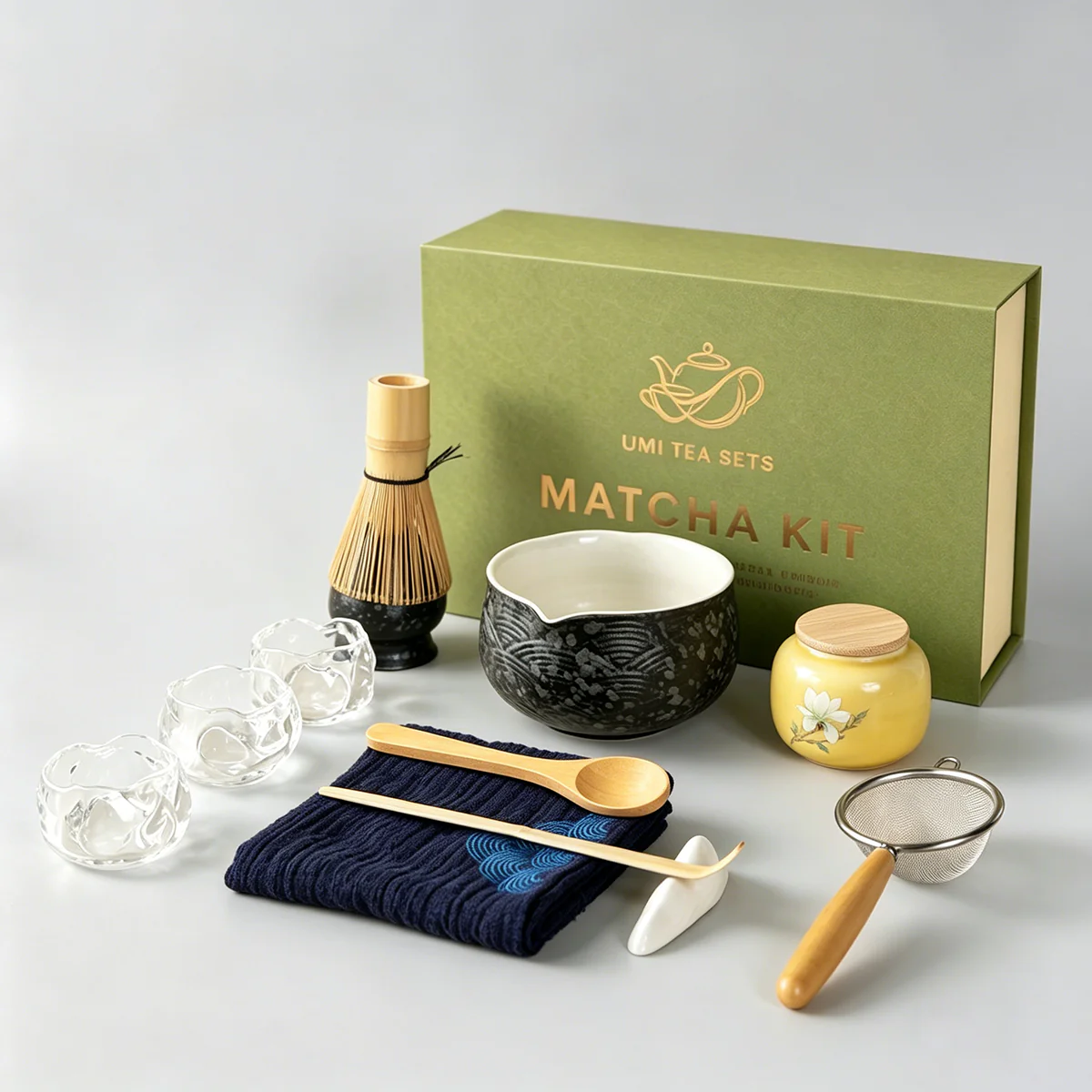 Japanese Zen Black Wave Matcha Tea Set - Image 2