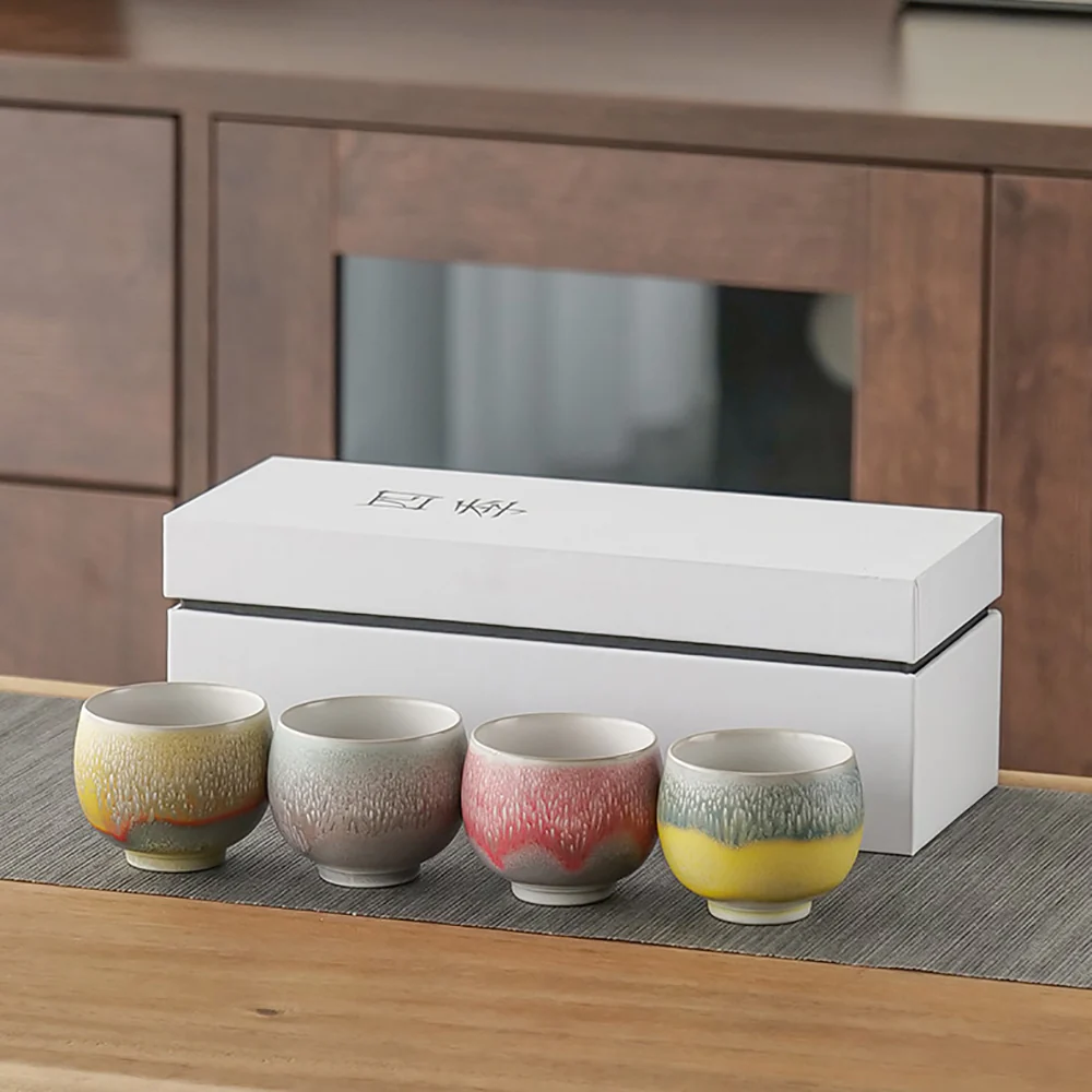 Kiln Alteration Four Color Kung Fu Tea Cup (Set of 4) - Image 3