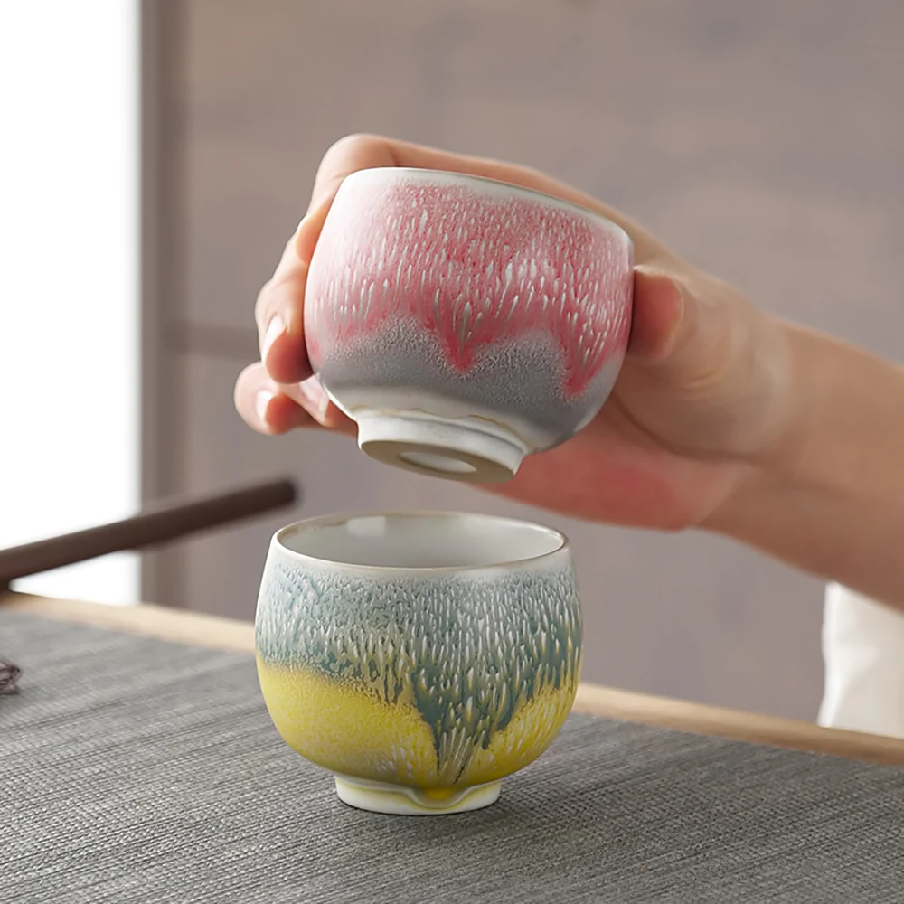 Kiln Alteration Four Color Kung Fu Tea Cup (Set of 4) - Image 5