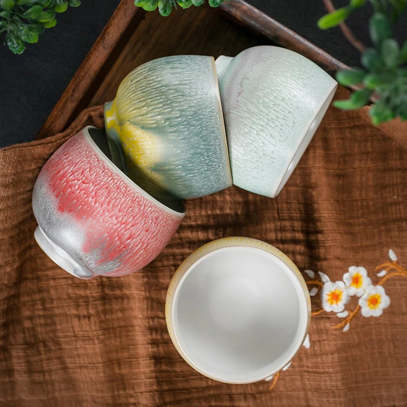 Kiln Alteration Four Color Kung Fu Tea Cup (Set of 4) - Image 6