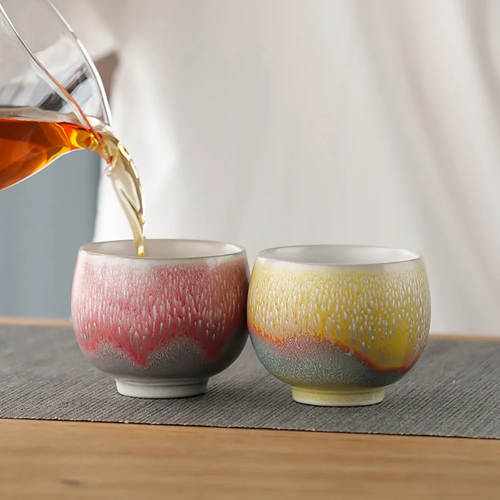 Kiln Alteration Four Color Kung Fu Tea Cup (Set of 4) - Image 7