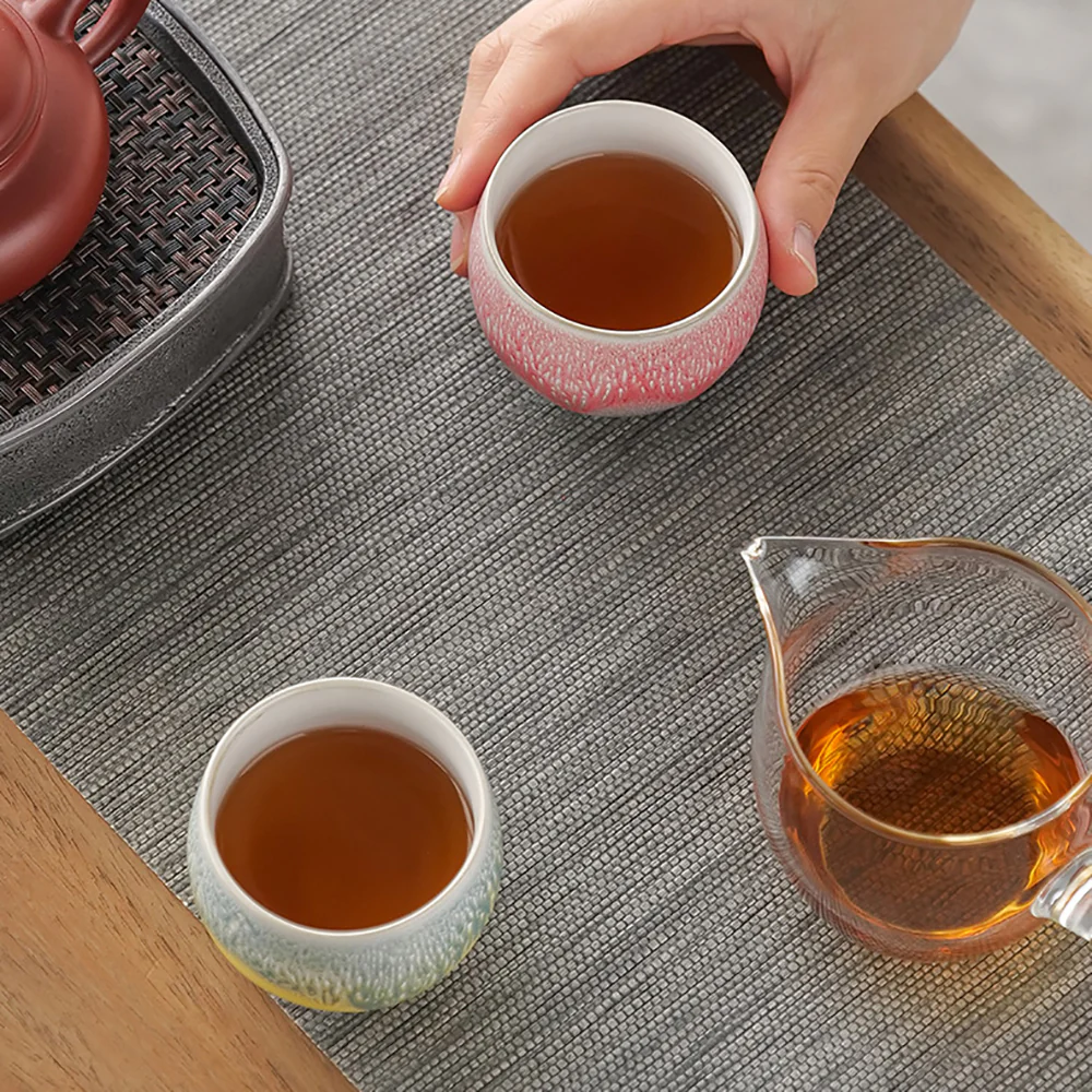 Kiln Alteration Four Color Kung Fu Tea Cup (Set of 4) - Image 8