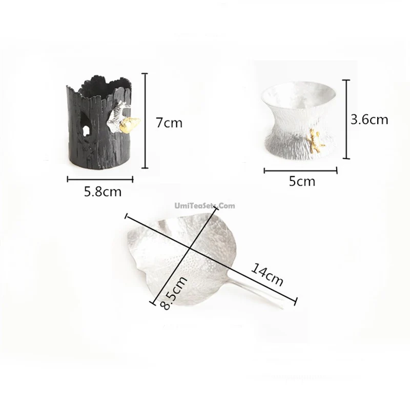 Leaf Tin Tea Strainer With Holder - Image 7