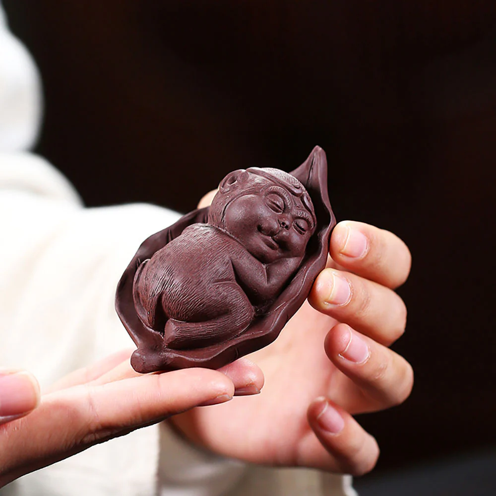 Little Monkey On Bodhi Leaf Tea Pet - Image 2