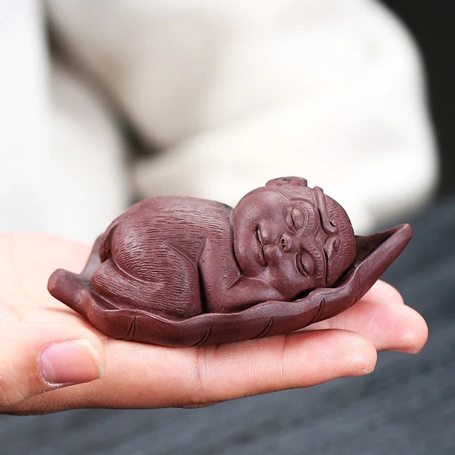 Little Monkey On Bodhi Leaf Tea Pet - Image 3