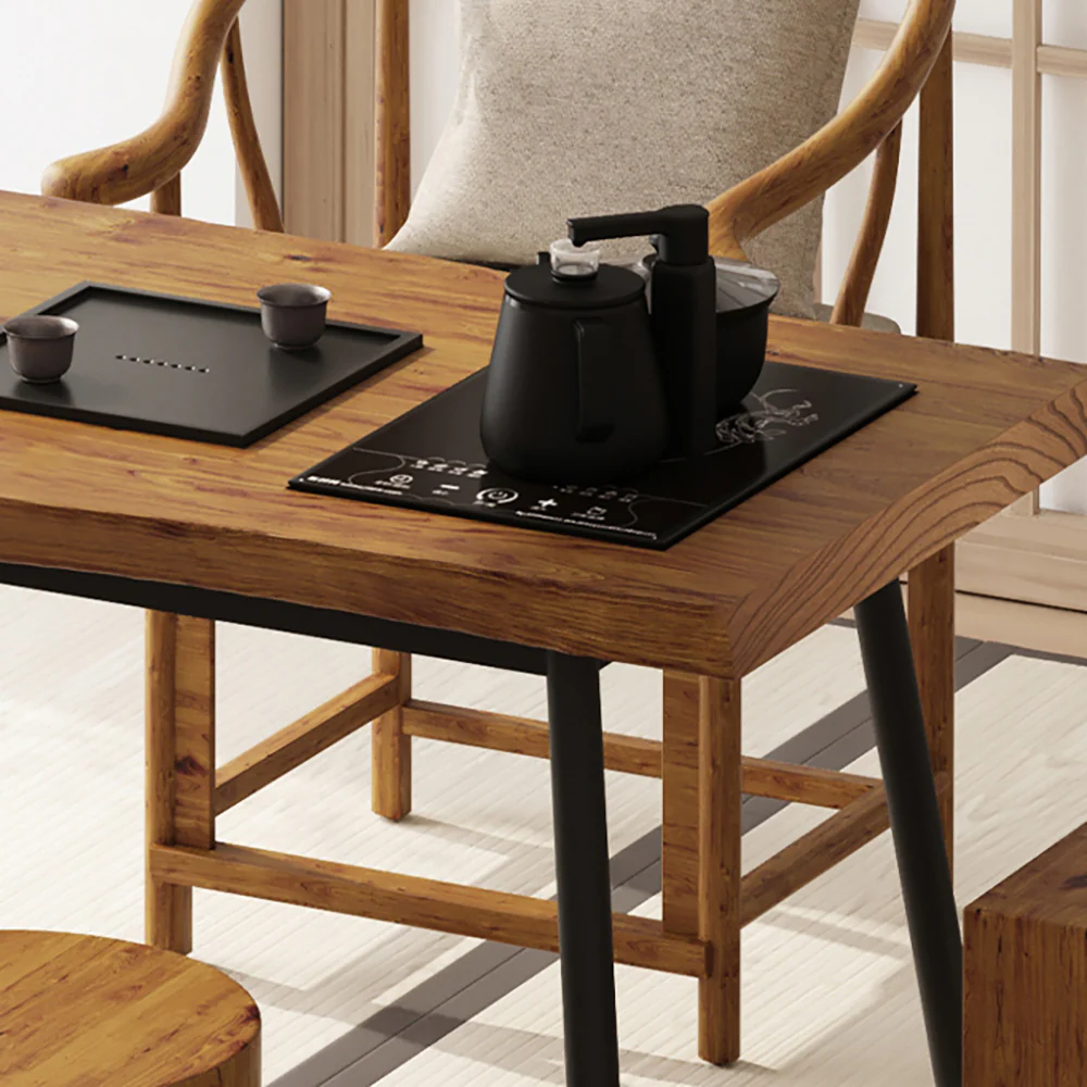 Log Retro Chinese Style Tea Table Set - Image 4