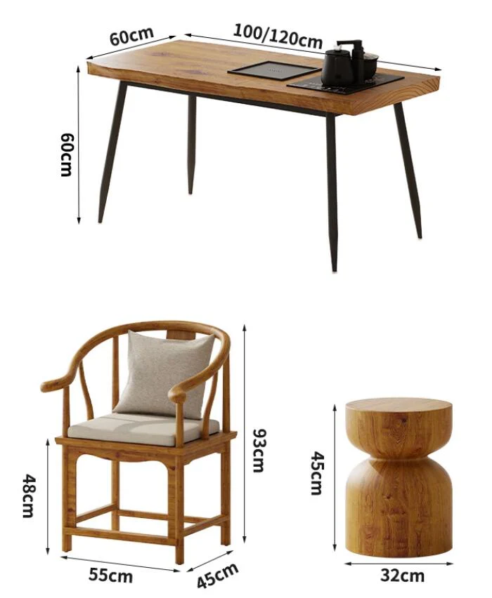 Log Retro Chinese Style Tea Table Set - Image 6