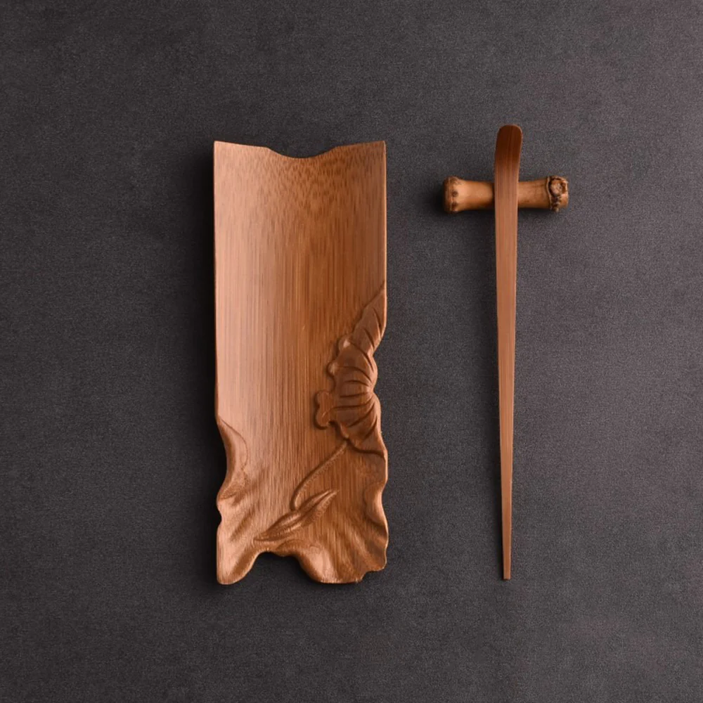 Lotus Leaf Bamboo Cha He With Tea Needle - Image 2