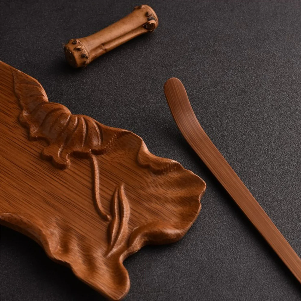 Lotus Leaf Bamboo Cha He With Tea Needle - Image 3