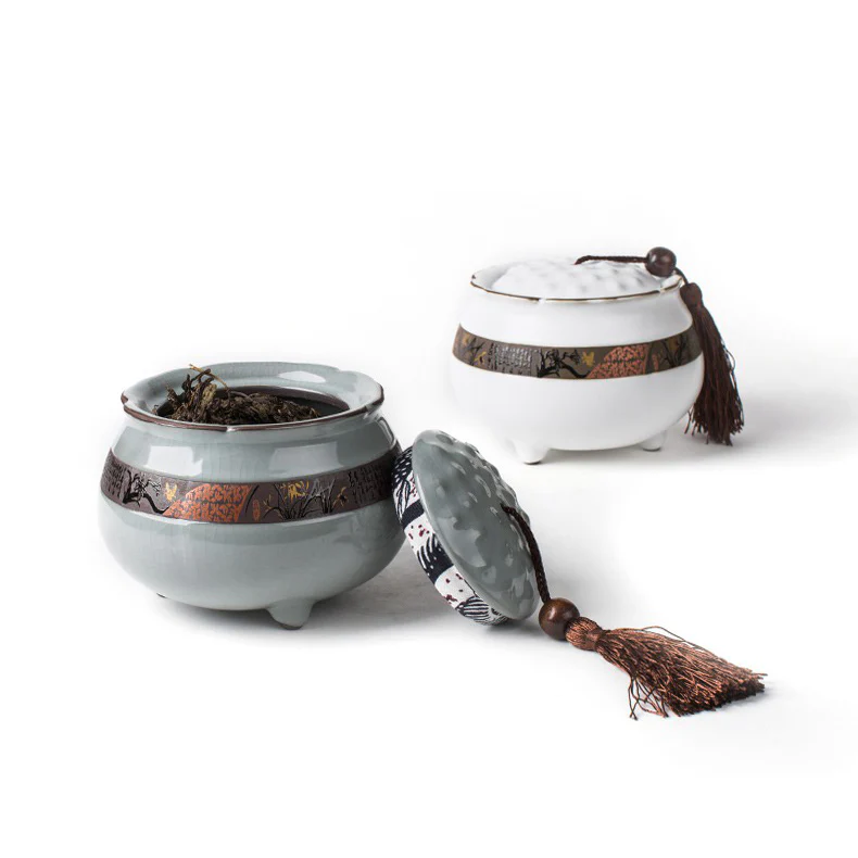 Lotus Shaped Ge Kiln Tea Caddy - Image 12