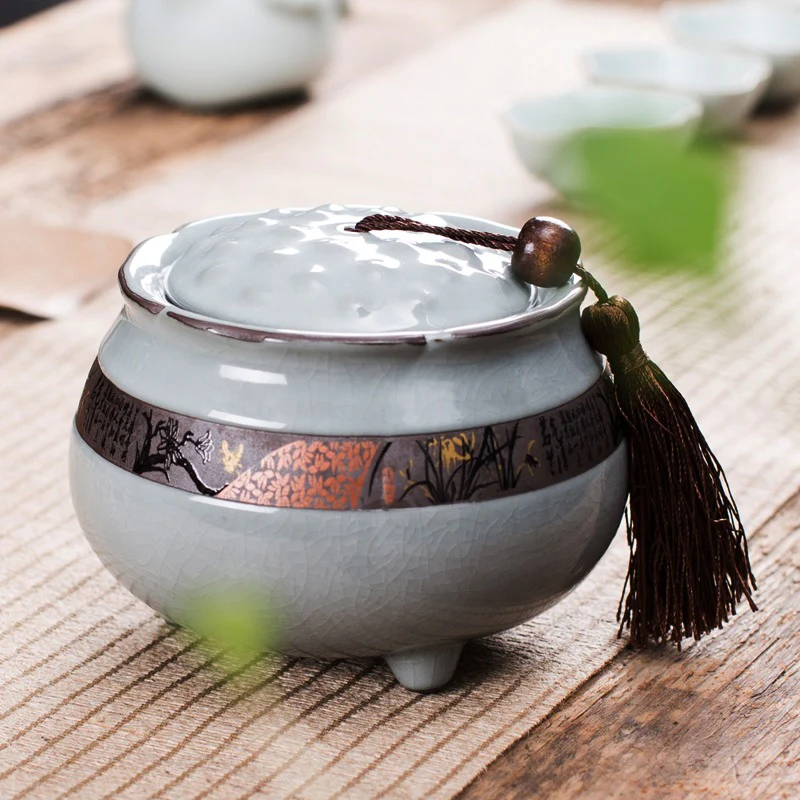 Lotus Shaped Ge Kiln Tea Caddy - Image 7