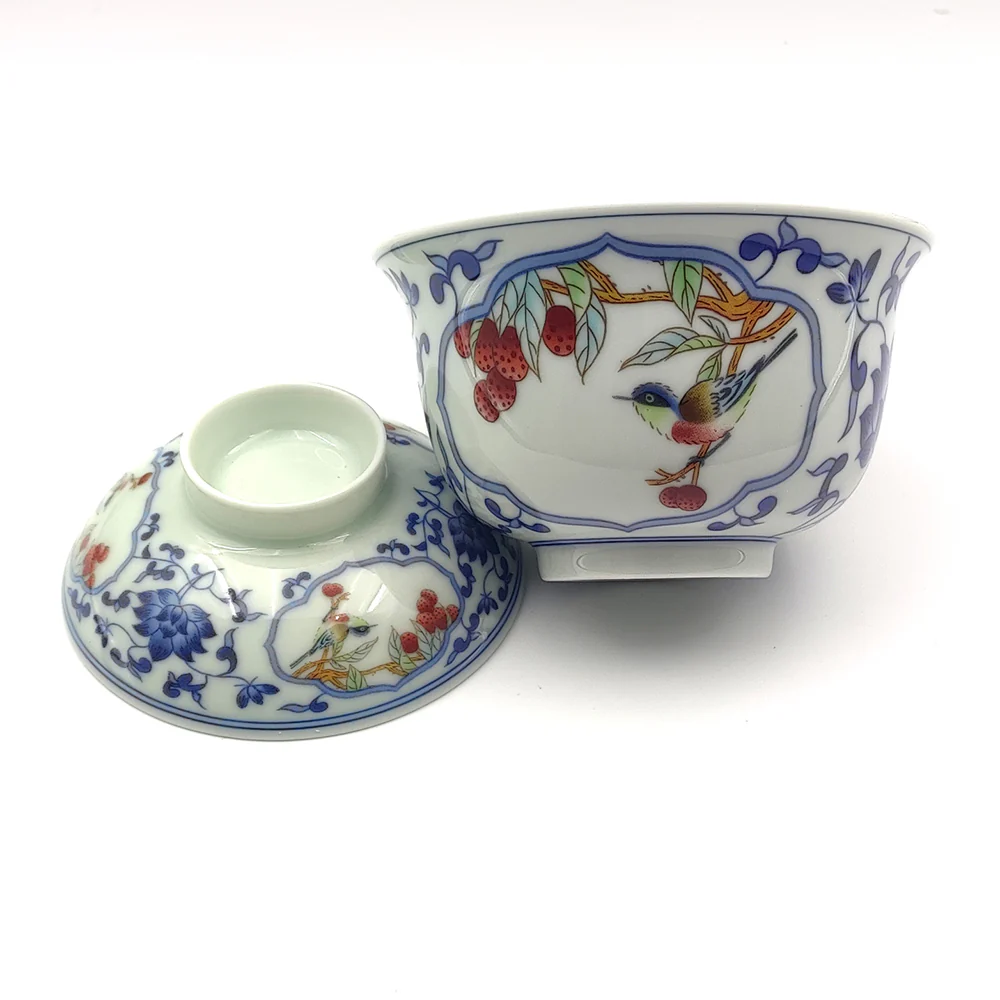 Magpie Lychee Blue And White Gaiwan - Image 4