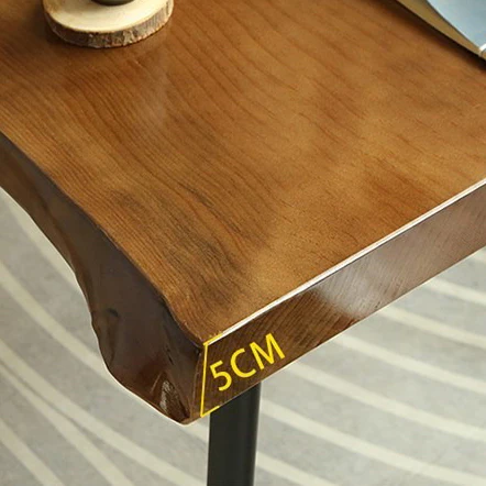 Mediterranean Minimalist Raw Wood Tea Table Set - Image 8