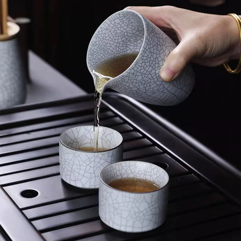 Milky White Ruyao Ice Crack Tea Set - Image 3