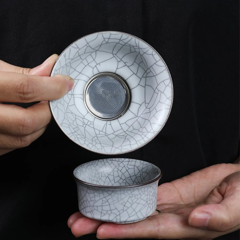 Milky White Ruyao Ice Crack Tea Set - Image 4