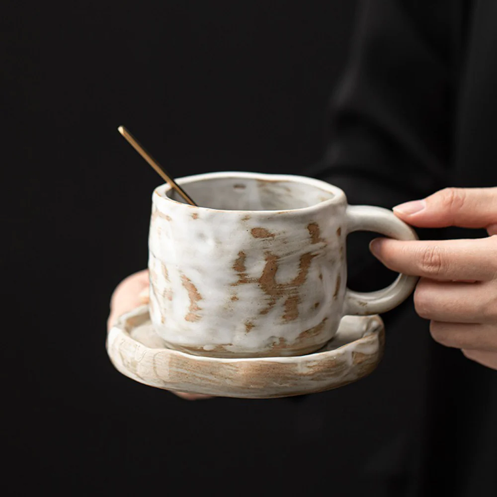 Milky White Tokoname-yaki Mug With Coaster - Image 2