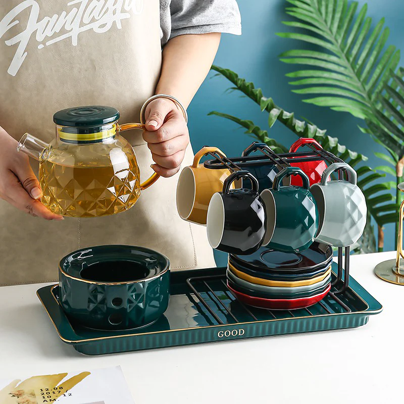 Modern Afternoon Tea Set With Warmer - Image 4