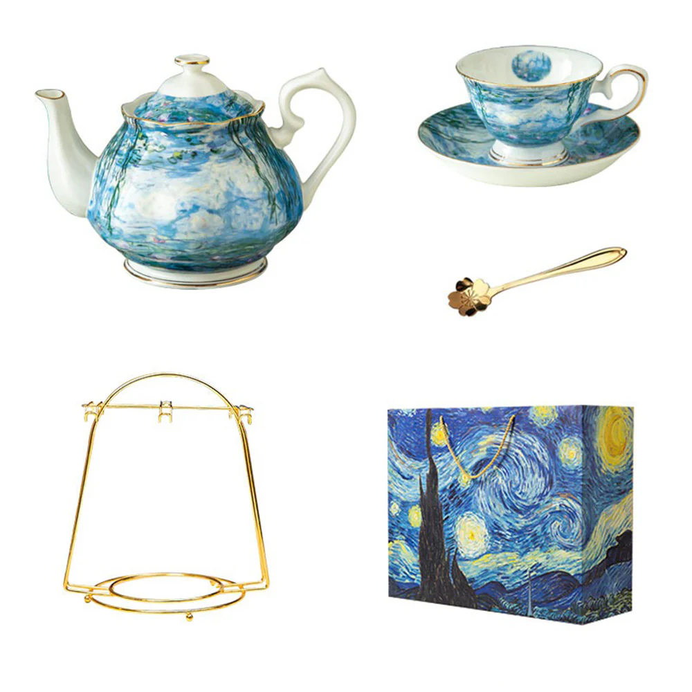 Monet Water Lily Bone China Tea Set - Image 4